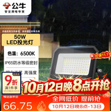 公牛（BULL）LED投光灯户外庭院工厂园林灯露营灯 IP65防水等级50W-6500K白光