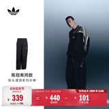 adidas明星同款街头漫游系列宽松运动裤伞裤男秋季阿迪达斯三叶草 黑色   L