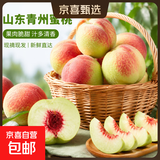 【时令鲜桃】山西水蜜桃脆甜可口软硬两吃新鲜水果生鲜桃子 带箱6斤大果，净重5.6斤（单果80g+)