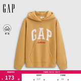 盖璞（GAP）女装春款撞色Logo宽松抓绒套头连帽衫卫衣上衣792499 黄色 M (165/88A) 亚洲尺码