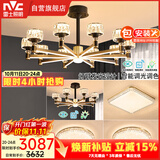 雷士（NVC）美式轻奢现代轻奢客厅灯灯臂发光吊灯三室两厅套餐WHXD100W/G-01