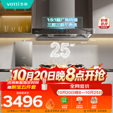 华帝抽油烟机官方家用顶吸变频S6欧式三腔25风量大吸力静音一级能效自清洁【烟灶多件套】206+71BS+152