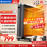 格力（GREE）【速热+无光+无噪】取暖器遥控WIFI家用节能电暖器电暖气速热片轻音电热膜NDYQ-X7025B