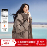 香影连帽小个子羽绒服女短款2026年冬装新款90白鸭绒奶茶咖色外套 奶咖色 M