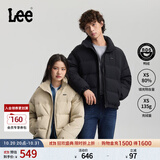 Lee2026巨好看的羽绒服舒适版立领小Logo徽标男女同款休闲面包服 黑色（尺码偏大，拍小一码） M