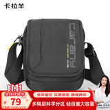 卡拉羊单肩包男士斜挎包多隔层帆布包休闲小包户外胸包CX4008旅行礼物