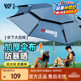 沃鼎钓鱼伞全杆不锈钢遮阳伞加固加厚10层防雨伞台钓伞露营户外沙滩伞