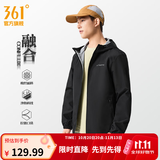 361°运动夹克外套男秋季新款防风防泼水防污风衣户外情侣软壳衣风衣 【男】超级黑 XL
