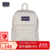 JANSPORT杰斯伯书包轻便双肩包男女旅行包简约背包电脑包学生校园 4QUEDLV-云雾白/DLV白-电脑隔层+水杯侧袋