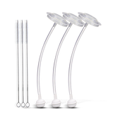 安配 安配贝亲宽口径奶瓶配件新生婴儿玻璃PPSU吸管手柄重力球通用 3条奶瓶吸管（宽口适用）