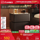 芝华仕（CHEERS）现代简约主次卧室储物岩板轻奢高级感2026新款复古风床头柜G067黑