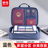 晨光（M&G）文具防水防尘证件收纳包 大容量多功能文件袋文件包事务包收纳箱内置PP隔板 三层蓝色ABB904U2B