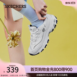 斯凯奇（Skechers）女鞋秋季小白熊休闲鞋子厚底增高百搭运动软底老爹鞋 白色/海军蓝色/WNV 37 【正码正拍】