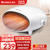 格力（GREE）取暖器家用暖风机浴室防水壁挂电暖器速热居浴两用节能台式 NBFB-20-WG