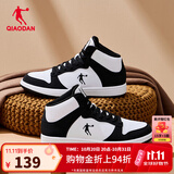 乔丹男鞋加绒高帮板鞋保暖棉鞋皮革面减震休闲运动鞋子 【女款】白/黑色 热销中.... 38
