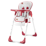 神马多功能儿童餐椅可折叠婴儿餐椅便携多档调节稳定带餐盘餐桌椅CR 活力红
