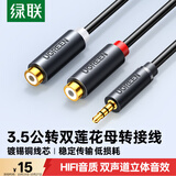 绿联 3.5mm公转2RCA母音频线 3.5转双莲花2RCA红白一分二连接延长线 手机电脑接音响箱功放转接线10547