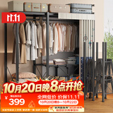 安尔雅简易衣柜免工具安装可折叠卧室出租房大容量全钢架加粗钢管布衣柜