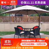 紫叶 户外遮阳伞太阳伞庭院摆摊花园阳台岗亭方形室外罗马伞露台户外 卡其色 加粗款圣保罗3米方形【配370斤水箱】