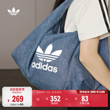 adidas「云朵包」牛仔风大容量运动挎包女子阿迪达斯官方三叶草 制服蓝 NS