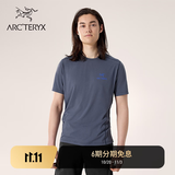 ARC'TERYX始祖鸟 MOTUS CREW ARC'WORD SS 男子 运动短袖T恤 DK STRATUS HEATHER/深层云蓝 S