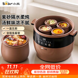小熊（Bear）电炖盅隔水炖电炖锅 炖汤锅煲汤锅 紫砂锅 炖汤盅5-6个人大容量DDZ-B45Z1 6.5L