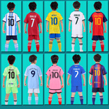 拉什福德（Rashford） 儿童足球服套装男女定制球衣班服队服梅西C罗足球亲子球衣套装 巴X套装 （10号内马尔） 140=24码 (135-145cm55-65斤)