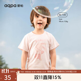 aqpa【135g新疆棉】儿童短袖T恤纯棉上衣春夏宝宝衣服内搭打底萌 粉底乖乖兔 73