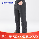 迪卡侬（DECATHLON）保暖抓绒户外徒步软壳裤男加厚加绒防风裤防风防泼水 NH100 碳灰色 38