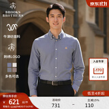 布克兄弟（BrooksBrothers）男士秋季修身牛津纺纽扣领logo经典长袖衬衫 4003-深牛仔蓝 L