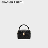 CHARLES&KEITH菱格链条手提斜挎小方包盒子包包女包生日礼物送女友CK2-80782534 Black黑色 小包