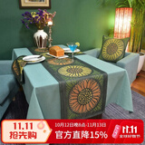 Ekelund 纯棉桌旗 高级感茶几布美式田园中式床旗北欧餐台垫简约桌布 光环桌旗35*180cm