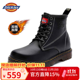 Dickies马丁靴男靴秋冬百搭靴子男高帮黑色皮靴加绒英伦短靴厚底工装鞋子 黑色S28（男款加绒） 44 【偏大一码，适合运动鞋45】