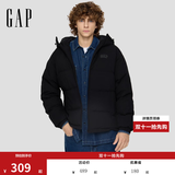 盖璞（GAP）男装秋季款logo宽松连帽泡芙羽绒服百搭简约外套791896 黑色 M (170/92A)亚洲尺码 【偏大，建议拍小一码】