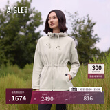 AIGLE艾高全拉链抓绒衣POLARTEC户外保暖锁温连帽女 暗貂杏色 BE653 建议拍小 40 (170/92A)