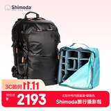 Shimoda相机包十木塔摄影包户外大容量防水耐磨双肩包explore翼铂v2E35黑色中号单反内胆套装520-160