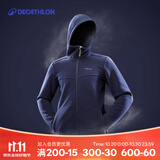 迪卡侬（DECATHLON）秋户外保暖厚款摇粒绒抓绒衣男加绒开衫夹克冲锋衣内胆 砚青色 L