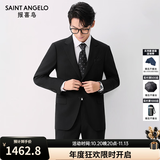 报喜鸟西服套装男装【澳洲羊毛/人生第一套】商务正装通勤西装西裤套装 E款 （黑色84.4%羊毛） 50 B(180/104) /请备注腰围或裤子