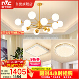 雷士（NVC）吊灯铜魔豆分子灯客厅北欧灯具灯饰创意现代轻奢两室一厅NGD12-2