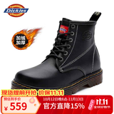 Dickies马丁靴男靴秋冬百搭靴子男高帮黑色皮靴加绒英伦短靴厚底工装鞋子 黑色S28（男款加绒） 42 【偏大一码，适合运动鞋43】