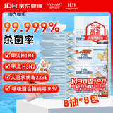 海氏海诺75%酒精湿巾迷你湿巾纸 杀菌消毒棉片便携式随身装8包卡通湿巾