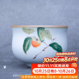 容山堂官窑彩绘茶杯大小号可养开片主人杯单个杯盏品茗杯功夫茶具 官窑茶杯-事事如意