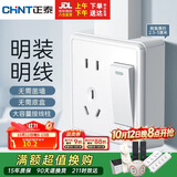 正泰（CHNT）明装开关插座面板 1c系列  一开单控五孔