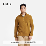 AIGLE艾高抓绒衣经典款POLARTEC户外保暖休闲半拉链上衣男 烟草色 BE483 XL (185/100A)