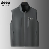 JEEP SPIRIT吉普马甲男外穿男士高端春秋休闲背心上衣坎肩男装 灰色 M