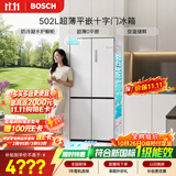 博世（BOSCH）小平安502L十字门冰箱 2026新品 新一级能效 抗冷凝 抗菌净味 超薄嵌入式 家用电冰箱KCB89E420C