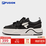 斐乐 FUSION斐乐潮牌女鞋滑板生活鞋2025夏新款50-50帆布鞋休闲鞋 黑/奶白-BG 36.5
