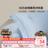 百丽丝水星家纺出品纯棉枕头套单件60支长绒棉全棉对枕套 全棉枕套枕巾