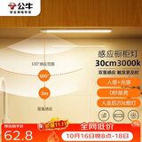 公牛（BULL）感应橱柜灯衣柜灯LED人感光感磁吸 卧室床沿玄关小夜灯30CM3000K