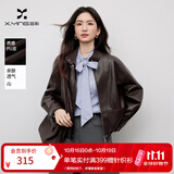 香影美拉德短款皮衣外套女2026秋季新款酷飒风机车立领宽松夹克 咖色 L 165/88A/110-125斤